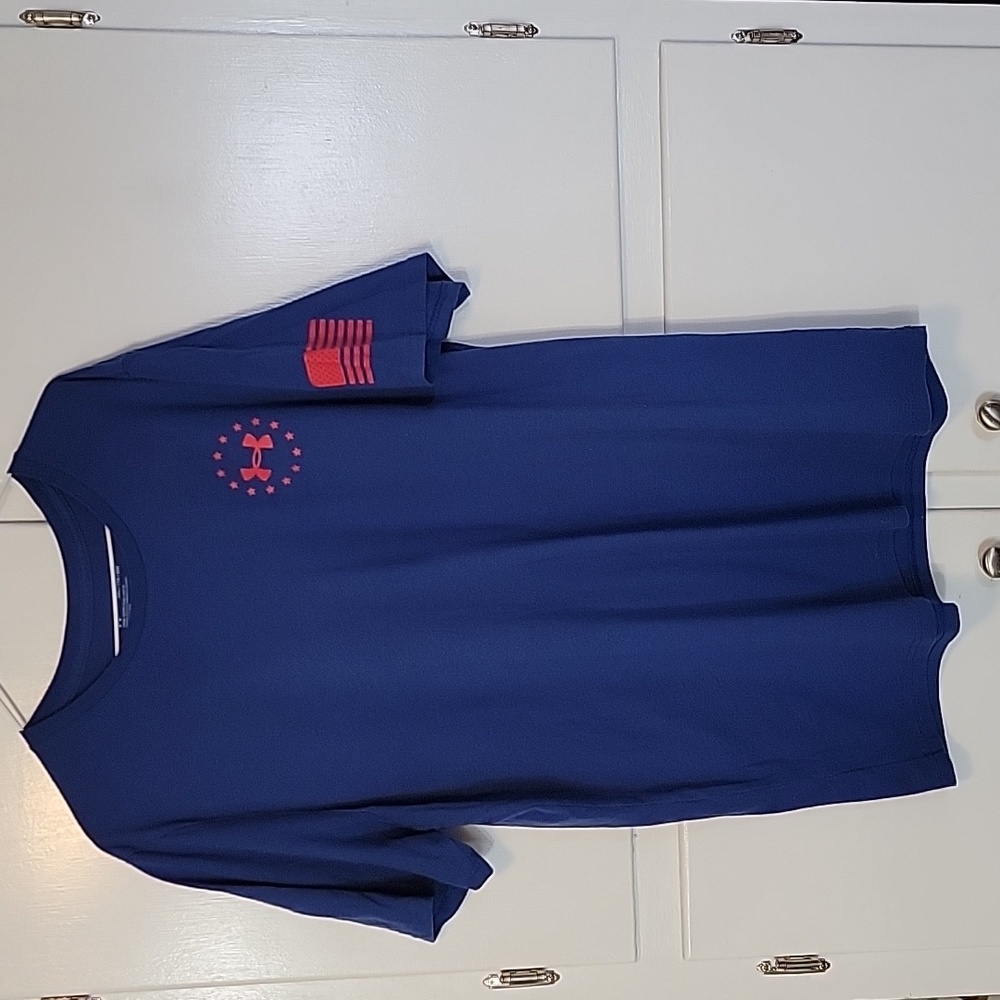 Under Armour USA Tee Shirt Blue XXL